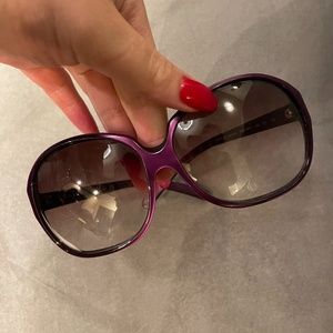 PRADA Purple SPR211 Oversized Round Sunglasses